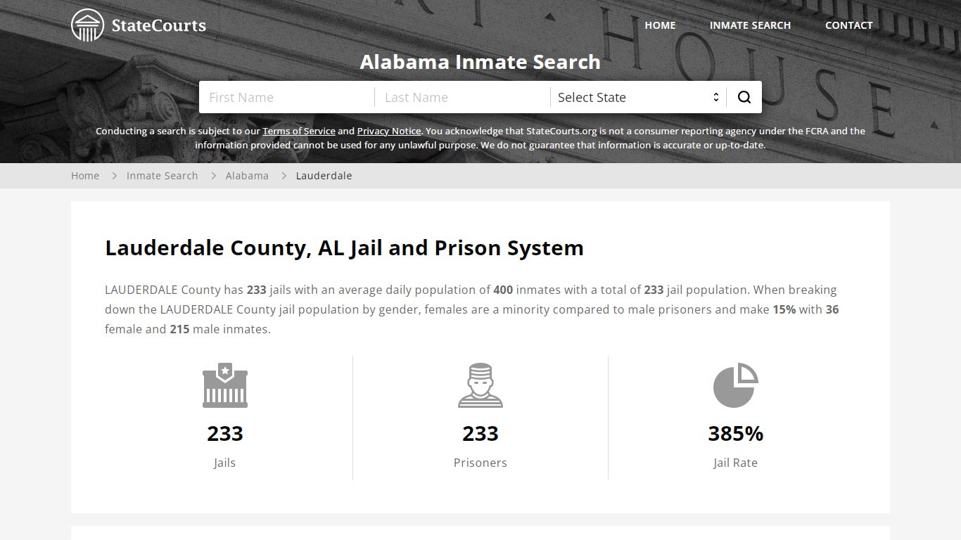 Lauderdale County, AL Inmate Search - StateCourts