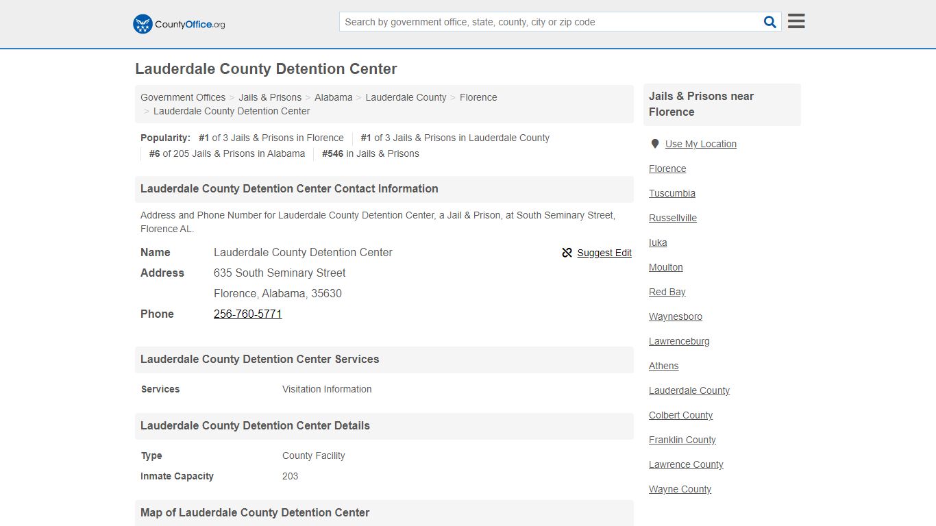 Lauderdale County Detention Center - Florence, AL (Address and Phone)